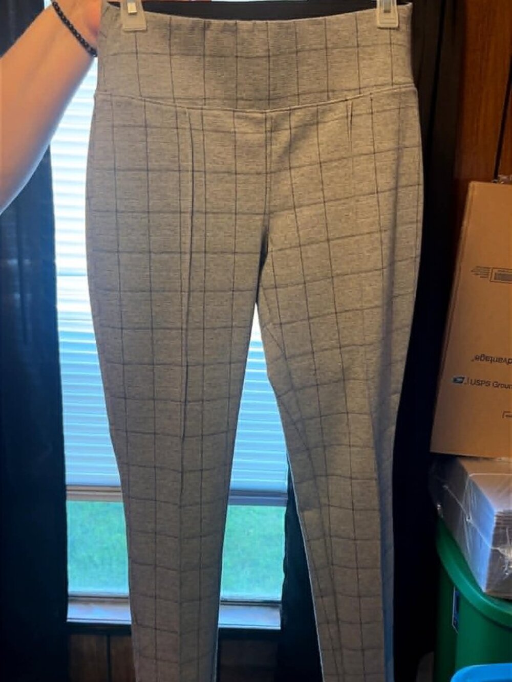 Nine West Womens Legging grey Size Medium Ankle Polyester Blend pleats front